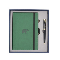Coffret Cadeau Carnet A5 Transfrontalier en Cuir PU Épais avec Sangle, Porte-Stylo, Couverture Rigide, Spirale, 100 Feuilles – Idéal pour l'École