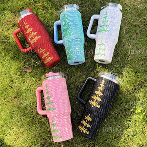 Tasse <span class=keywords><strong>de</strong></span> <span class=keywords><strong>Noël</strong></span> 40oz gobelet avec poignée et paille gobelet en strass 40oz gobelet en acier inoxydable cadeau père <span class=keywords><strong>noël</strong></span> - Product Image 1