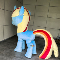Costume de mascotte licorne gonflable de 2m pour adulte, cheval arc-en-ciel, vêtements de fête de pourim d'Halloween, déguisements