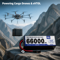 Baterai Solid State 66Ah 66000mAh 6S 23.7V 1564.2Wh 320Wh/kg untuk Drone Angkut Berat, UAV, dan Robot