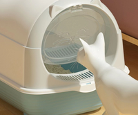 Bac à litière pour chat entièrement fermé, grand espace, nettoyage automatique, design anti-éclaboussures, en plastique PP, pour intérieur