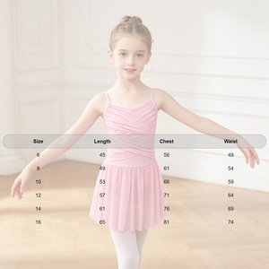 Justaucorps de ballet pour filles avec jupe en maille intégrée, corsage croisé, bretelles spaghetti, robe de danse, tenue de cours, costume de récital, personnalisable - Product Image 6
