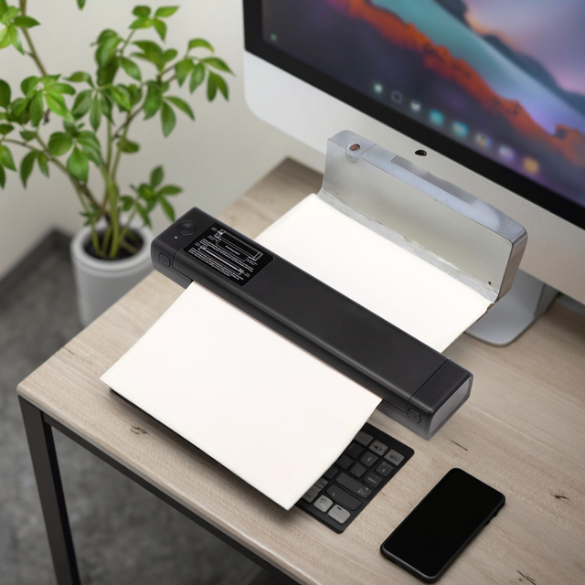M08F Portable A4 Size Mini Wireless Thermal Printer with for 203dpi ROHS Certified in Stock