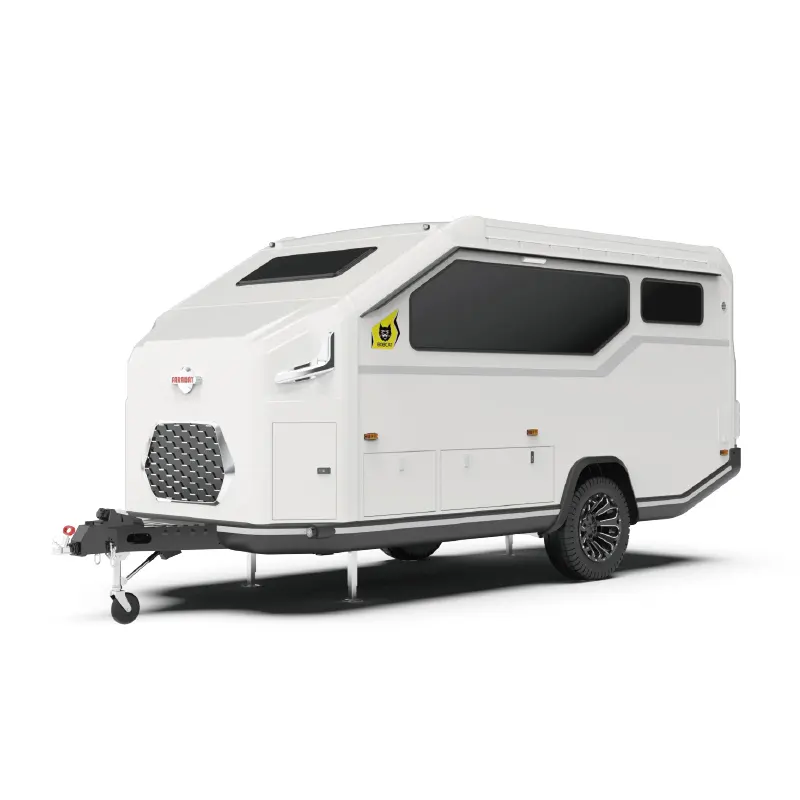 Premium Craftsmanship 4 Meters Single-Axis Mini Off-Road Camper Aluminum Travel Trailers Camping Van Interior with Solar panel