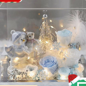 Nuevo Adorno de Flor Eterna 2026: Muñeco de Nieve Abrazando una Rosa, Caja de Regalo de Flor Eterna de Alta Gama para Navidad - Product Image 5