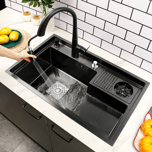 Fregadero escalonado Nano de acero inoxidable 304, lavabo para verduras, alta lavadora, para cafetería, Bar, vino, fregadero de cocina, Envío Gratis - Product Image 5