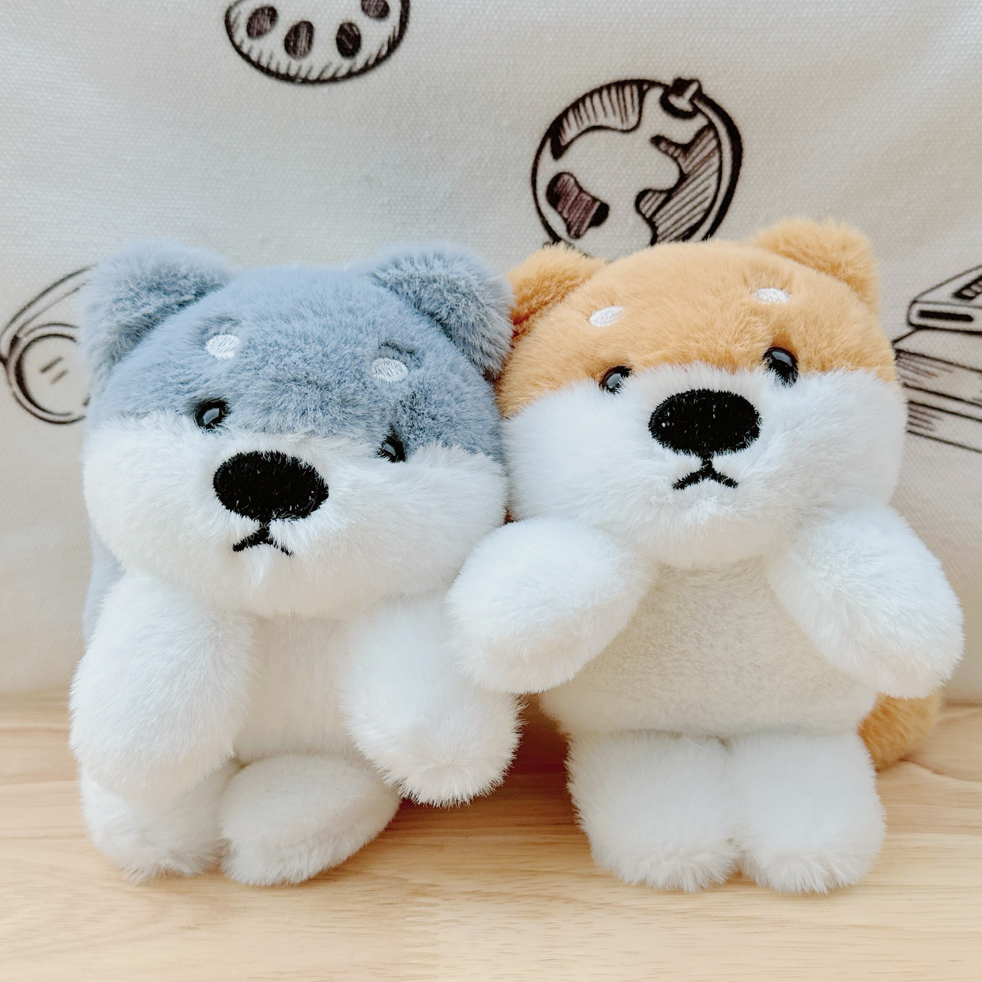 ❁美品❁ シベリアン ハスキー 犬 ぬいぐるみ かわいいシベリアンハスキーのぬいぐるみキーホルダー、おもちゃ、人形