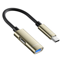Adaptador Multifunción OTG de Aleación de Aluminio de Alta Calidad, Tipo-C USB 2.0 PD, Carga Rápida para Teléfono Móvil, Ratón, Memoria USB, Lector de Tarjetas