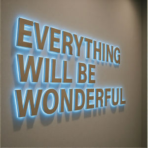 Insegna Personalizzata in Acrilico 3D con Lettere in Rilievo, Logo <span class=keywords><strong>LED</strong></span> da Parete per Ufficio e Boutique, Segnaletica Aziendale Illuminata - Product Image 3