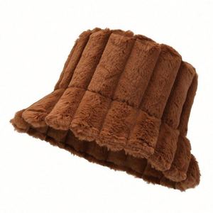 Sombrero de Pescador Cálido y Afelpado con Patrón a Cuadros para Mujer, Gorro de Invierno de Peluche, Venta al por Mayor en Stock - Product Image 5
