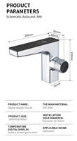 Robinet de salle de bain automatique sans contact à capteur, mitigeur en laiton à double mode avec affichage numérique de la température, OEM