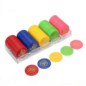 Fichas de Póker de Plástico PS Redondas y Coloridas Personalizadas con Bandeja, Accesorios de Juego para Entretenimiento de Casino - Product Image 1