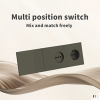 Interruptores y Enchufes de Pared WESA Ultrafinos con Botón Pulsador de 1/2/3 Vías, Enchufe Europeo de 1/2 Vía, Combinación Libre, Diseño Moderno de Lujo