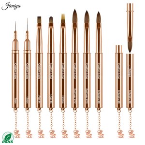 Pinceau acrylique Kolinsky durable multifonctionnel avec manche en métal doré et pendentif poney pour la conception et le détail des ongles - Product Image 5