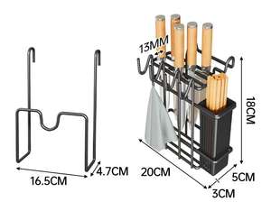 Metal Standing Multi-Layer Dish <b>Rack</b> <b>Kitchen</b> <b>Storage</b> <b>Rack</b> for Dinnerware Bowls Sink Organizer with Chopsticks Holder & Plates - Product Image 2