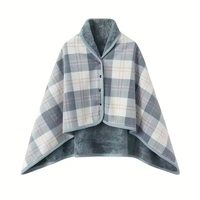 Couverture en flanelle épaisse double couche multifonctionnelle, respirante, 100% polyester, design uni, chaude pour femmes