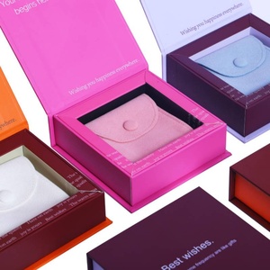 YANENG Rigid Coated <b>Paper</b> Premium Jewelry Gift Box with Jewelry Pouch Bag Cardboard <b>Paper</b> Craft Flip Top Jewelry Packaging Box - Product Image 4