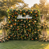 Décoration de maison, décoration de mariage, panneau mural de fleurs 240*240cm, tissu enroulable, toile de fond en tissu, mur de fleurs artificielles