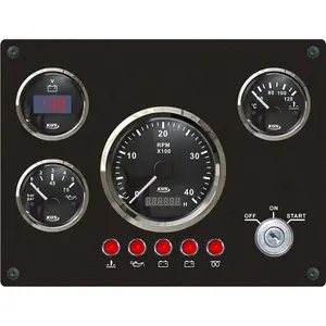 Kus Instrument Combinatie Marine Gauge Panel Toerenteller Water Temp Voltage Brandstofdruk Voor Vessel Schip Dashboard 250x190mm