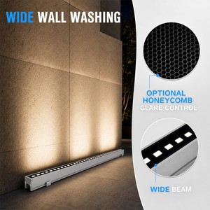 Lumière linéaire LED extérieure IP67 12w-15w DMX512 RGBW, projecteur mural linéaire, éclairage linéaire pour la décoration de façade de bâtiment et de paysage - Product Image 4