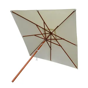 Parasol en bois à la mode pour publicité, carré d'extérieur, plage, soleil