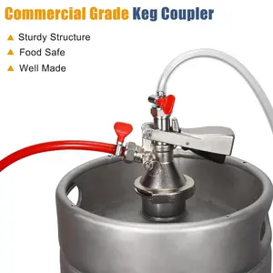 Stainless Steel Probe Beer Keg Tap For German A System Keg Coupler With Relief Valve Beer Barrel Coupler Kegerator Parts