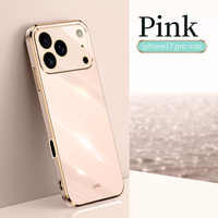 Nouvelle coque de luxe pour iPhone 18 Pro, 17 Air / 18 Pro Max / 17 Pro / 17, accessoires de téléphone portable en TPU plaqué or électrolytique