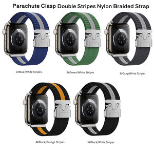 Boucle de parachute, tissu élastique, bande en nylon tressé pour <span class=keywords><strong>Apple</strong></span> <span class=keywords><strong>Watch</strong></span> 11, bracelets pour IWatch Ultra 3 49 mm - Product Image 6