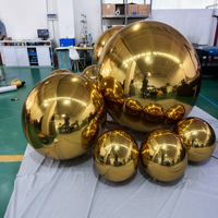 Décoration de fête, ballon brillant, boule miroir gonflable, boule brillante argentée dorée