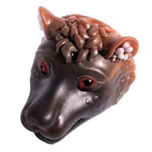 Molde de cabeza de hiena de fantasía, masturbador masculino con forma de pene de animal, copa sexual con orificio único de vagina y boca, juguetes sexuales para el placer masculino - Product Image 3