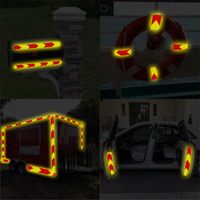 Ruban de signalisation de sécurité réfléchissant auto-adhésif double face rouge/blanc en acrylique, étanche, durable, pour marquage au sol ESD