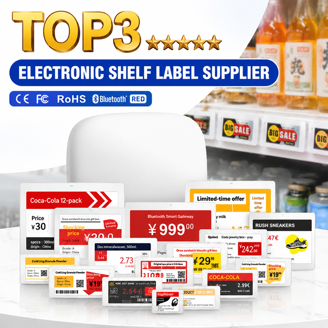 Smart Anti-Theft ESL Electronic Shelf Label 1.54-2.9 Inch BLE E-Ink Digital Price Tag Epaper Display for Supermarket Retail