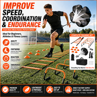 Voetbal Agility Training Set 6M Snelheidsladder Verstelbare Hürden Disc Cones Springtouw Weerstandsparachute Milieuvriendelijk