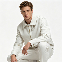Blouson Bomber Vintage Homme en Toile Crochetée Respirante, Coupe-Vent Léger et Décontracté avec Fermeture Éclair et Col Rabattable pour l'Automne