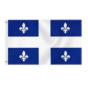 Ready to Ship Quebec Flag 3x5 Ft Thick Polyester, Fade Resistant, Brass Grommets