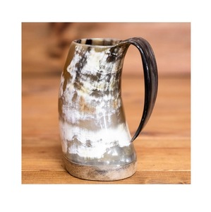 Cuenco de Cuerno Ecológico Hecho a Mano Estilo Vikingo, Taza de Cuerno de Búfalo para Cerveza y Vino, Ideal para Festivales y Fiestas Temáticas - Product Image 1