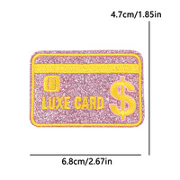 Patchs brodés thermocollants à paillettes roses, motifs Dollar, Dés et Sac d'argent, style 'Rich Girl Era', pour vestes, sacs et chapeaux