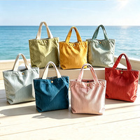Sac à bandoulière brodé personnalisé grande capacité, écologique et portable, idéal pour la plage et le quotidien, pour femmes - Vente en gros mode