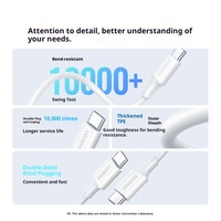 US562 UGREEN Kabel Data Tipe-C Ganda Pengisian Daya Transfer Data Pengisi Daya Cepat PD 100W 5A untuk MacBook untuk Laptop iPad Pro Ponsel
