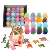 Ensemble de bain œuf de dinosaure végétalien écologique avec logo personnalisé, 16 pièces, boules de sel de bain colorées hydratantes et relaxantes pour enfants, idéal pour les voyages