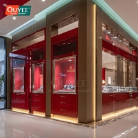 Vitrine à bijoux sur mesure en bois laqué verrouillable pour zone commerciale haut de gamme et présentoir de détail
