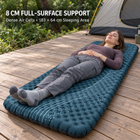 Matelas de couchage gonflable avec sac de pompage et cellules d'air sur toute la surface pour le backpacking, marque privée