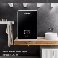 Chauffe-eau électrique sans réservoir en gros SL-X1-60 en acier inoxydable avec affichage LED mural pour douche instantanée à domicile et salle de bain
