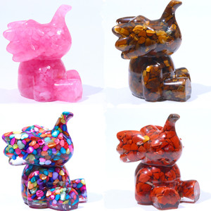 Handmade thân thiện với môi ít bay voi điêu khắc độc đáo tự nhiên đá nhựa động vật trang trí thủ công mỹ nghệ - Product Image 1