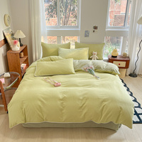 Parure de lit 4 pièces moderne en jacquard géométrique, 300 fils, 100 % coton certifié OEKO-TEX, douce, pour très grand lit, vente en gros
