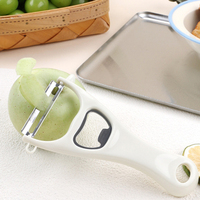Outil de cuisine multifonction en acier inoxydable, éplucheur et coupe-légumes 2 en 1, éplucheur de fruits et légumes et ouvre-bouteille, vente en gros
