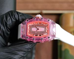 Nouvelle montre mécanique populaire à succès, de haute qualité, design artistique, boîtier en cristal magenta - Product Image 2