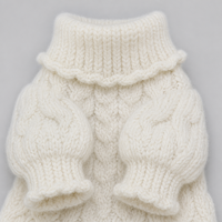 Pull en tricot torsadé lavable pour chien avec col rabattable, confortable et tricoté pour petits chiens, vêtements chauds