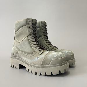 Bottes de moto en toile rétro de haute qualité pour hommes et femmes avec amorti et tissu durable anti-odeur, chaussures décontractées - Product Image 3