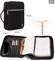 YWCBSCI OEM Factory Book Case West Bible Covers Marcapáginas de cuero Bolsa de transporte portátil para Iglesia Cierre de cremallera para hombres y mujeres